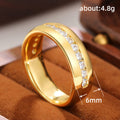 Gold Marquise CZ Women's Three-Piece Set Mens Band Rings view 4