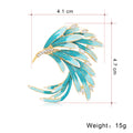 Aqua Gold Tone Phoenix Two Designs Metal Brooch Pin view 2