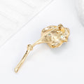 Blue Gold Tone Lotus Metal Brooch Pin for Jackets and Lapels view 4