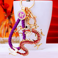 Crystal Zodiac Dragon Keychains with Fortune Cords and Loose Braided Loops view 3