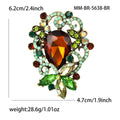 Oval Crystal Bow Cluster Brooch in 8 Color Options view 11