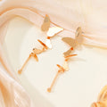Gold Tone Butterfly Cascade Extra Long Stud Earrings view 4