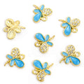 Enamel-Look And Crystal-Accented Gold Silver Dragonfly Alloy Charms in 12 Styles view 12