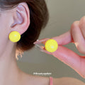 Seven Color Smooth Round Bead Minimal Stud Earrings view 4