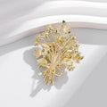 Gold Tone Money Tree Crystal Metal Brooch Pin for Jackets and Lapels view 4