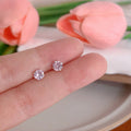 White Square and Pink Round Crystal Look Stud Earrings view 11