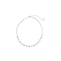 Square Zircon Necklace Bracelet Sets White Green Pink view 5