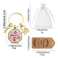 Mother's Day Floral Keychain Gold Ring Bear Key Charms view 2