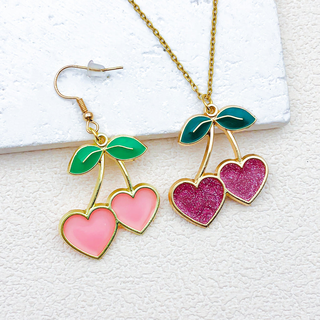 Acrylic Cherry Fruit Charm Pendant for DIY Earrings Necklace Keychain Jewelry Making