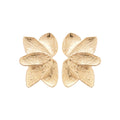 Textured Layered Petal Statement Stud Earrings Matching Jewelry Pair view 5