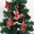 Red Rhinestone Bird Metal Christmas Tree Hanging Ornaments view 1