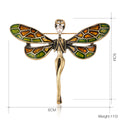Green Gold Tone Angel Wing Metal Brooch Pin for Jackets and Lapels view 2