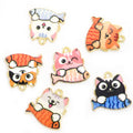 Colorful Enamel Cat Holding Fish Metal Charms, 12 Designs view 3