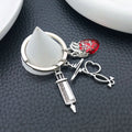 Syringe Stethoscope Heartbeat and Red Heart Keychains view 4