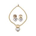 Heart Pearl Pendant Snake Chain Necklace and Matching Studs view 5