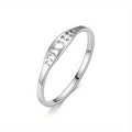 Gold Silver Moon Phase Cutout Minimal Slim Band Ring view 6