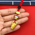 Zinc Alloy God of Wealth Gold Bucket keychain charm for car bag phone strap decor