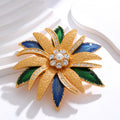 Flower Enamel Metal Brooch Pin 8 cm for Jackets and Lapels view 5
