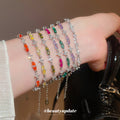 Seven Color Crystal Teardrop Chain Bracelets Jewelry Accessory view 3