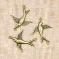 Antique Bronze Flying Swallow Two Loop Connector Charms view 2
