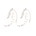 Clear Beaded Hoop Earrings with Cascading Crystal Drops view 5