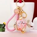 Mixed Pearl Round Fish and Jeweled Pufferfish Keychains with Fortune Loops view 12