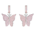 Crystal Butterfly Earrings In Four Color And Drop Styles view 1