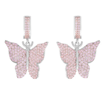 Crystal Butterfly Earrings In Four Color And Drop Styles