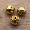 Swirl Pattern Round Spacer Beads in Two Antique Finishes view 2