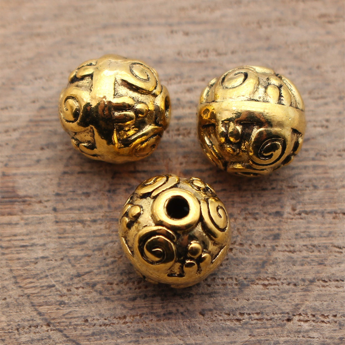 10x10x10mm 3.2g Multicolor Zinc Alloy Swirl Texture Spacer Beads for Bracelet Necklace Jewelry Making