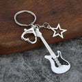 Metal Guitar Keychain With Star Charm And Heart Clasp, 24 Styles view 4