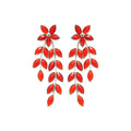 Crystal Leaf Cascade Drop Earrings In Three Colors view 5