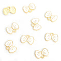 Enamel Double Bow Charms in Gold and Silver Tones, Six Colors view 10
