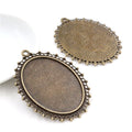 Ornate Oval Pendant Bezel Trays in Seven Metal Finishes view 4