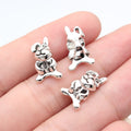 16x9.5x8.4mm 1.2g Antique Silver Zinc Alloy Rabbit Large Hole Spacer Beads for Bracelet Jewelry Making