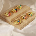 Gold Enamel Four Heart Clover Signet Ring Adjustable view 2