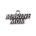 Antique Silver MARINE MOM Lettered Metal Charm Pendant view 3