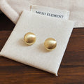 Brushed Metal Ball Stud Earrings in Gold and Silver Tones view 6