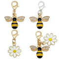 Yellow Bee And White Daisy Metal Charms With Lobster Clasps view 5