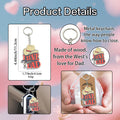 Cowboy Hat I Love You Dad Printed Wood Keychain Metal Charm view 4