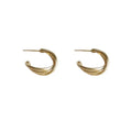 Gold Twisted C-Hoop Earrings Matte and Polished Styles view 5