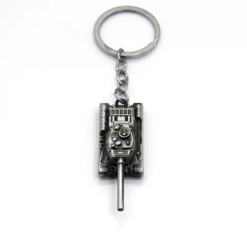 World War Tank T34 Alloy Model Keychain Car Hanging Accessory