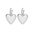 Gold Heart Pendant Drop Earrings Twisted Rope Hoop Posts view 5