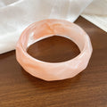 Wide Faceted Marbled Resin Bangles in Five Colorways view 10