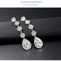 Silver Tone Crystal Circle Chain Crystal Metal Dangle Earrings view 5