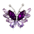 Butterfly Crystal Two Designs Metal Brooch Pin 2.9 x 3.4 cm view 1