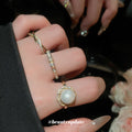 Pearl Flower Bow Twist Open Rings Gold Silver 3 Styles view 1