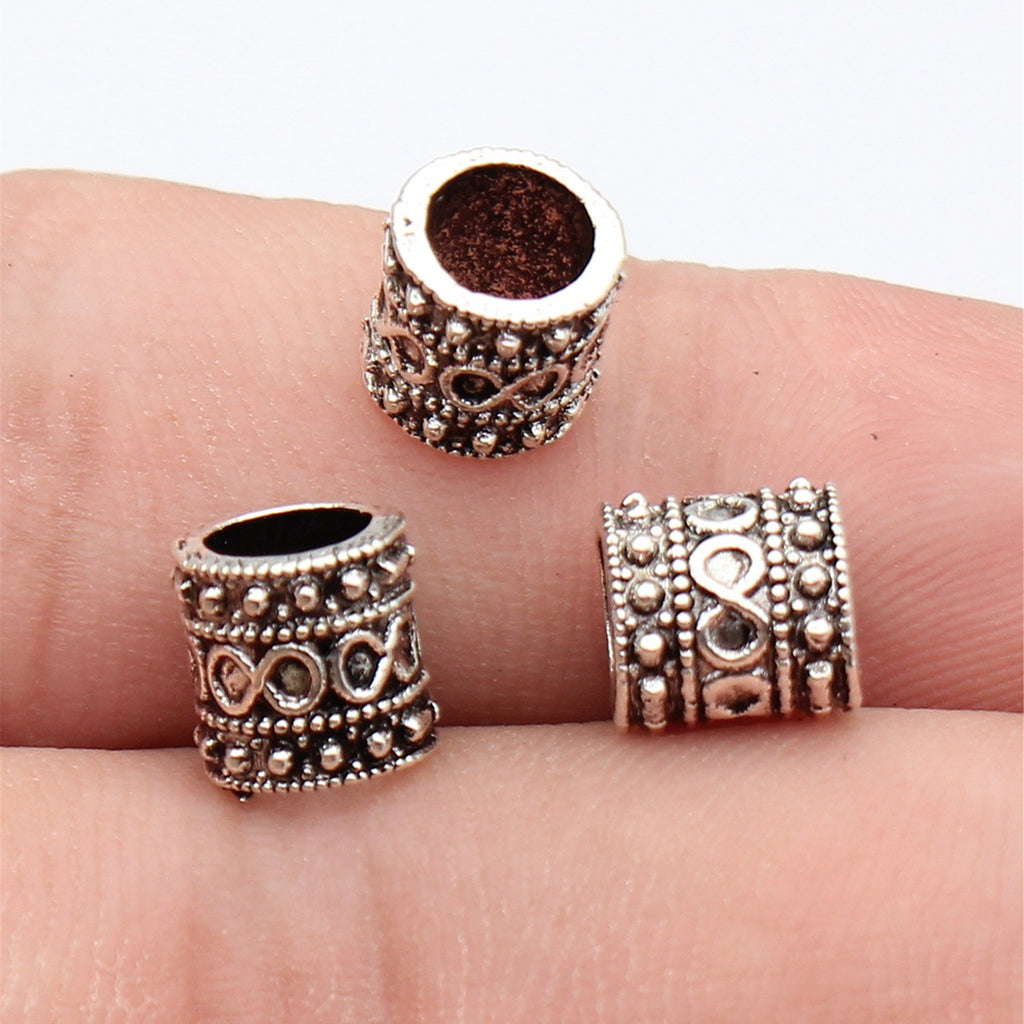 8x7.6x7.3mm 0.8g Multicolor Zinc Alloy Round Large Hole Spacer Beads for Bracelet Jewelry Making