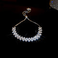 Layered Leaf Crystal Slider Bracelet In Gold Tone Or Silver Tone view 7