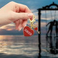 Red XOXO Heart Key Charm Gold Lobster Clasp Keychain view 3